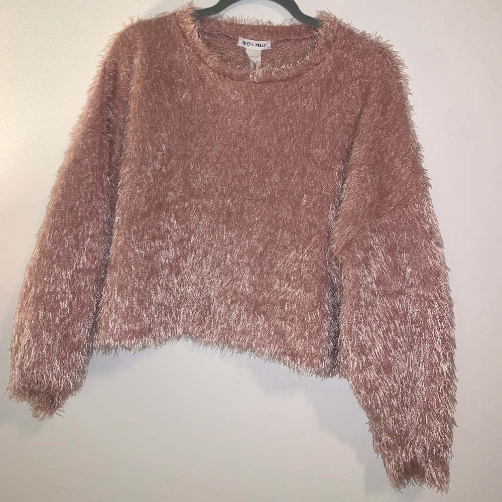 Miley + Molly Pink Fuzzy Sweater
